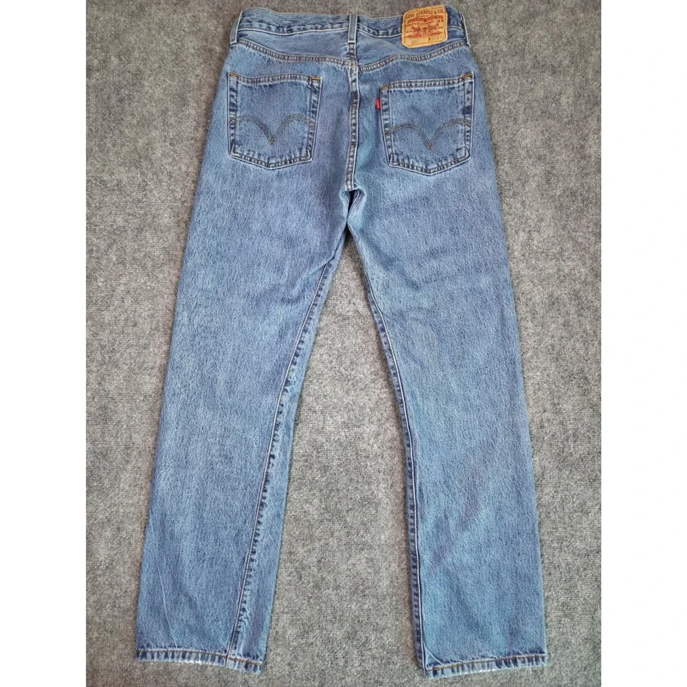 Levi's 501 Jeans Mens W33 L34 Blue Straight Leg Button Fly Denim